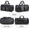 image:imageLeather Travel Bag with Shoe PouchWeekender Overnight Bag Waterproof Leather Large Carry On Bag Travel Tote Duffel Bag for Men or WomenBrownBlack