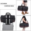 image:imageLeather Travel Bag with Shoe PouchWeekender Overnight Bag Waterproof Leather Large Carry On Bag Travel Tote Duffel Bag for Men or WomenBrownDark Grey
