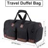 image:imageLeather Travel Bag with Shoe PouchWeekender Overnight Bag Waterproof Leather Large Carry On Bag Travel Tote Duffel Bag for Men or WomenBrownDark Grey