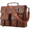 image:imageseyfocnia Mens Vintage Black 173 Inch Water Resistant PU Leather Laptop Bag Messenger Bag Satchel BriefcaseBrown173inch
