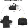 image:imageseyfocnia Convertible Carry on Garment Bag for Women Garment Bags for Travel with Shoe Pouch 2 in 1 Hanging Suitcase Suit Bag for Women Travel Duffle Bag Garment BagBlacknylon