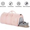 image:imageseyfocnia Convertible Carry on Garment Bag for Women Garment Bags for Travel with Shoe Pouch 2 in 1 Hanging Suitcase Suit Bag for Women Travel Duffle Bag Garment BagA1Pink