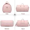 image:imageseyfocnia Convertible Carry on Garment Bag for Women Garment Bags for Travel with Shoe Pouch 2 in 1 Hanging Suitcase Suit Bag for Women Travel Duffle Bag Garment BagA3Pink