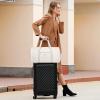 image:imageseyfocnia Convertible Carry on Garment Bag for Women Garment Bags for Travel with Shoe Pouch 2 in 1 Hanging Suitcase Suit Bag for Women Travel Duffle Bag Garment BagWhitenylon
