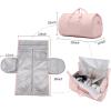 image:imageseyfocnia Convertible Carry on Garment Bag for Women Garment Bags for Travel with Shoe Pouch 2 in 1 Hanging Suitcase Suit Bag for Women Travel Duffle Bag Garment BagA3Pink