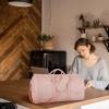 image:imageseyfocnia Convertible Carry on Garment Bag for Women Garment Bags for Travel with Shoe Pouch 2 in 1 Hanging Suitcase Suit Bag for Women Travel Duffle Bag Garment BagA1Pink