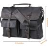 image:imageseyfocnia Mens Vintage Black 173 Inch Water Resistant PU Leather Laptop Bag Messenger Bag Satchel BriefcaseBlack156inch