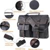 image:imageseyfocnia Mens Vintage Black 173 Inch Water Resistant PU Leather Laptop Bag Messenger Bag Satchel BriefcaseBlack156inch