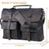 image:imageseyfocnia Mens Vintage Black 173 Inch Water Resistant PU Leather Laptop Bag Messenger Bag Satchel BriefcaseBlack2173inch