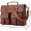 image:imageseyfocnia Mens Vintage Black 173 Inch Water Resistant PU Leather Laptop Bag Messenger Bag Satchel BriefcaseBrown156inch