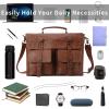 image:imageseyfocnia Mens Vintage Black 173 Inch Water Resistant PU Leather Laptop Bag Messenger Bag Satchel BriefcaseBrown156inch