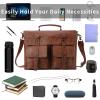 image:imageseyfocnia Mens Vintage Black 173 Inch Water Resistant PU Leather Laptop Bag Messenger Bag Satchel BriefcaseBrown173inch