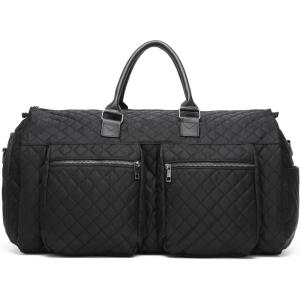 image:imageseyfocnia Convertible Carry on Garment Bag for Women Garment Bags for Travel with Shoe Pouch 2 in 1 Hanging Suitcase Suit Bag for Women Travel Duffle Bag Garment BagA4Black