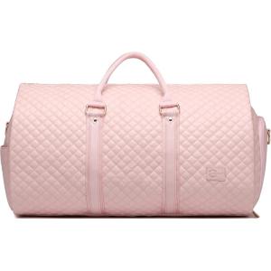 image:imageseyfocnia Convertible Carry on Garment Bag for Women Garment Bags for Travel with Shoe Pouch 2 in 1 Hanging Suitcase Suit Bag for Women Travel Duffle Bag Garment BagA3Pink