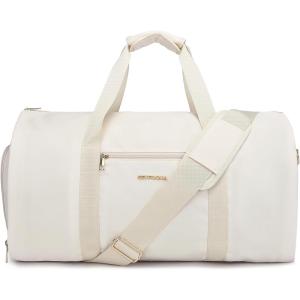 image:imageseyfocnia Convertible Carry on Garment Bag for Women Garment Bags for Travel with Shoe Pouch 2 in 1 Hanging Suitcase Suit Bag for Women Travel Duffle Bag Garment BagWhitenylon
