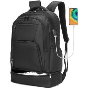image:imageseyfocnia Gym Backpack for MenGym Bag with Shoe Compartment Lightweight Travel Workout Sports Backpack with USB Charging PortBlack