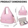 image:imageGym Bag for Women with Shoe Compartment Lightweight Workout Bags Yoga Bag for Women with Yoga Mat Holder Gym Tote for Dance SportsWorkPink