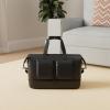 image:imageTravel Duffle Bag Leather Overnight Bag for Mens Women Carry on Bag Weekender Bags Travel Tote Bags Large Duffle BagBlack