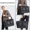 image:imageTravel Duffle Bag Leather Overnight Bag for Mens Women Carry on Bag Weekender Bags Travel Tote Bags Large Duffle BagBlack