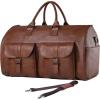 image:imageseyfocnia Convertible Travel Garment BagCarry on Garment Duffel Bag for Men Women  2 in 1 Hanging Suitcase Suit Business Travel BagBrown2pocketsLeather