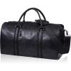 image:imageseyfocnia Oversized Duffle Travel Bag Waterproof Leather Weekend Bag Large Carry On Large Carry On Hangbag for Mens or WomenZBlack
