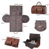 image:imageseyfocnia Convertible Travel Garment BagCarry on Garment Duffel Bag for Men Women  2 in 1 Hanging Suitcase Suit Business Travel BagBrown2pocketsLeather
