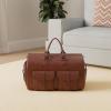 image:imageseyfocnia Convertible Travel Garment BagCarry on Garment Duffel Bag for Men Women  2 in 1 Hanging Suitcase Suit Business Travel BagBrown2pocketsLeather