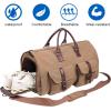 image:imageseyfocnia Convertible Travel Garment BagCarry on Garment Duffel Bag for Men Women  2 in 1 Hanging Suitcase Suit Business Travel BagBrowntwo pocketsCanvas