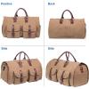 image:imageseyfocnia Convertible Travel Garment BagCarry on Garment Duffel Bag for Men Women  2 in 1 Hanging Suitcase Suit Business Travel BagBrowntwo pocketsCanvas
