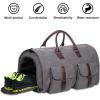 image:imageseyfocnia Convertible Travel Garment BagCarry on Garment Duffel Bag for Men Women  2 in 1 Hanging Suitcase Suit Business Travel BagGrey2PocketsCanvas