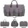 image:imageseyfocnia Convertible Travel Garment BagCarry on Garment Duffel Bag for Men Women  2 in 1 Hanging Suitcase Suit Business Travel BagGrey2PocketsCanvas