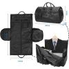 image:imageseyfocnia Convertible Travel Garment BagCarry on Garment Duffel Bag for Men Women  2 in 1 Hanging Suitcase Suit Business Travel Bagblack2pocketsLeather