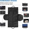 image:imageseyfocnia Convertible Travel Garment BagCarry on Garment Duffel Bag for Men Women  2 in 1 Hanging Suitcase Suit Business Travel Bagblack2pocketsLeather