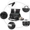 image:imageseyfocnia Convertible Travel Garment BagCarry on Garment Duffel Bag for Men Women  2 in 1 Hanging Suitcase Suit Business Travel Bagblack2pocketsLeather