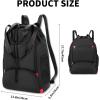 image:imageseyfocnia Drawstring BackpackGym Bags with Shoes Compartment Sports Gym Backpack Drawstring Bag Cinch Bag Swim Soccer Beach for Woman MenBlack