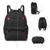 image:imageseyfocnia Drawstring BackpackGym Bags with Shoes Compartment Sports Gym Backpack Drawstring Bag Cinch Bag Swim Soccer Beach for Woman MenBlack