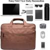 image:imageseyfocnia Leather Laptop Bag Mens 156 Inche 173 Inche Messenger Briefcase Business Satchel Computer Handbag Shoulder BagHbrown