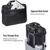 image:imageseyfocnia Mens Business Travel Briefcase Leather Handmade Messenger Bags Laptop BagBlack