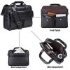 image:imageseyfocnia Mens Business Travel Briefcase Leather Handmade Messenger Bags Laptop BagBlack