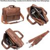 image:imageseyfocnia Mens Business Travel Briefcase Leather Handmade Messenger Bags Laptop BagBrown