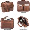 image:imageseyfocnia Mens Business Travel Briefcase Leather Handmade Messenger Bags Laptop BagBrown