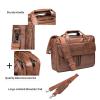 image:imageseyfocnia Mens Business Travel Briefcase Leather Handmade Messenger Bags Laptop BagBrown