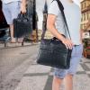 image:imageseyfocnia Mens Leather Messenger Bag Laptop Briefcase Business Satchel ComputerBlack