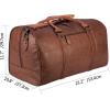 image:imageseyfocnia Oversized Duffle Travel Bag Waterproof Leather Weekend Bag Large Carry On Large Carry On Hangbag for Mens or WomenBrown