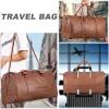 image:imageseyfocnia Oversized Duffle Travel Bag Waterproof Leather Weekend Bag Large Carry On Large Carry On Hangbag for Mens or WomenBrown