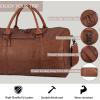 image:imageseyfocnia Oversized Duffle Travel Bag Waterproof Leather Weekend Bag Large Carry On Large Carry On Hangbag for Mens or WomenBrown