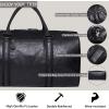 image:imageseyfocnia Oversized Duffle Travel Bag Waterproof Leather Weekend Bag Large Carry On Large Carry On Hangbag for Mens or WomenZBlack