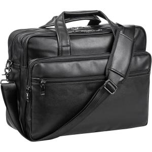 image:imageseyfocnia Leather Laptop Bag Mens 156 Inche 173 Inche Messenger Briefcase Business Satchel Computer Handbag Shoulder BagGblack