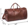 image:imageLeather Travel Bag with Shoe Pouch Waterproof Weekender Overnight Bag Carry On Duffel Bag for Men WomenBlack20inch