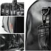 image:imageLeather Travel Bag with Shoe Pouch Waterproof Weekender Overnight Bag Carry On Duffel Bag for Men WomenBlack20inch